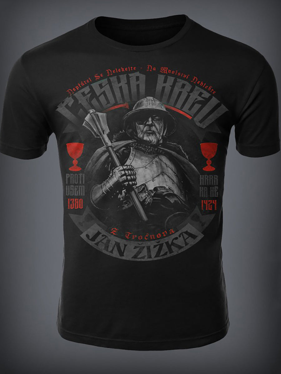 T-shirt manches courtes pour hommes à imprimé patriotique tchèque