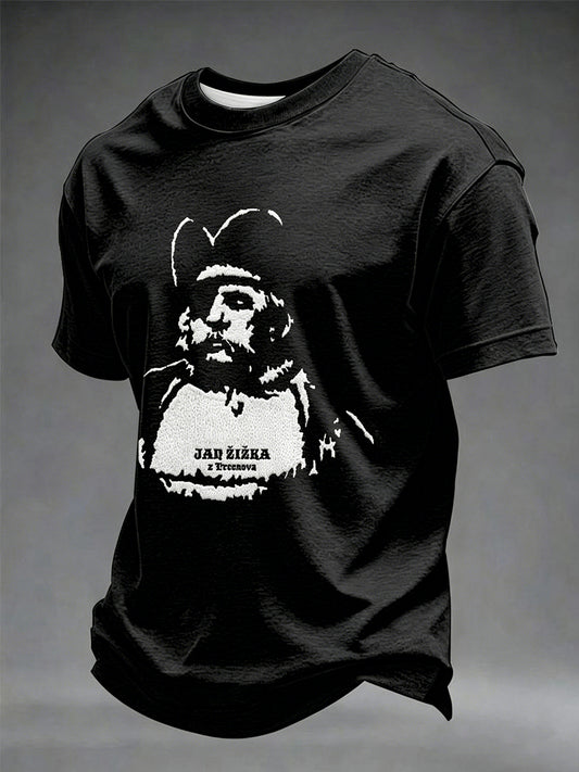T-shirt à manches courtes à imprimé patriotique tchèque pour hommes