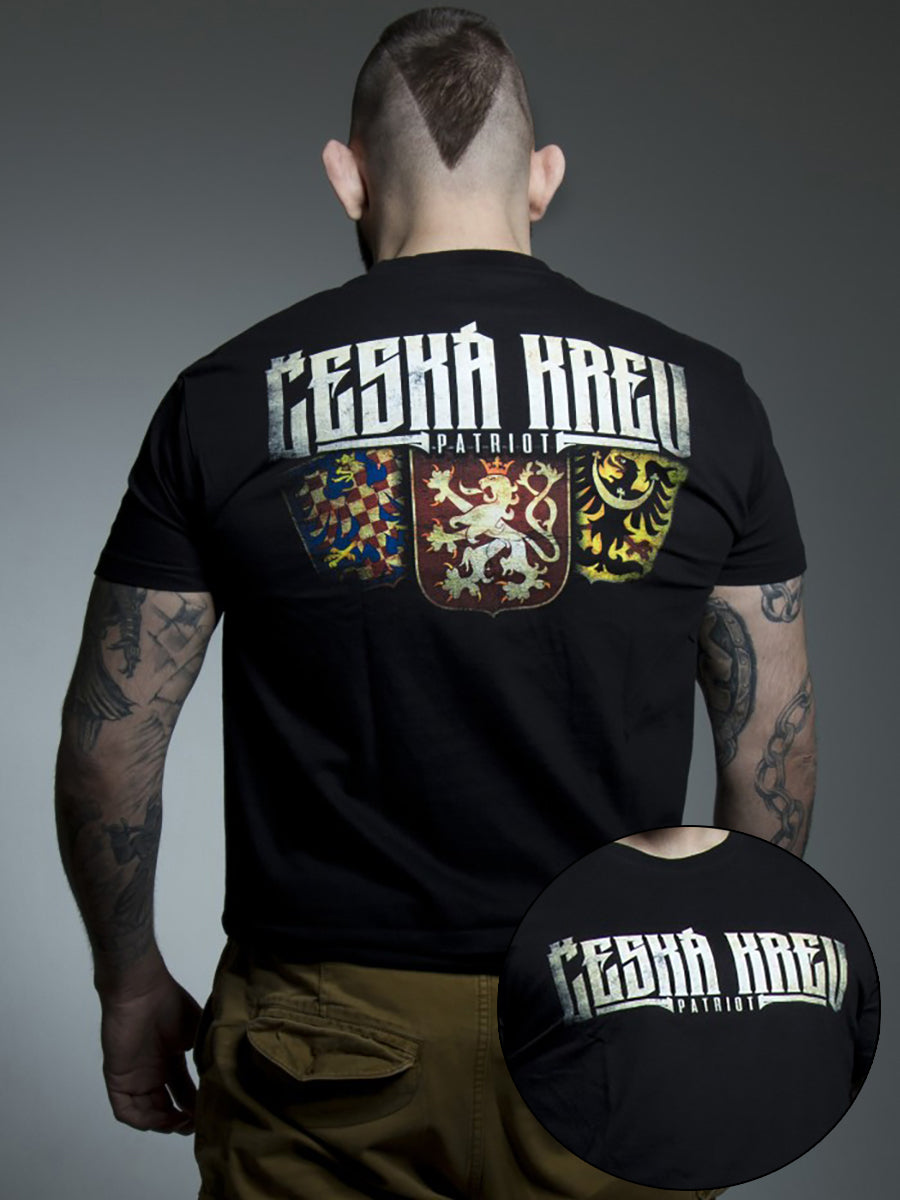 T-shirt manches courtes pour hommes à imprimé patriotique tchèque