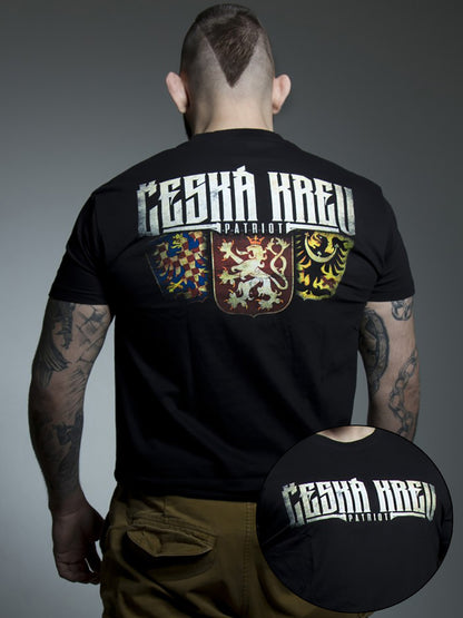 T-shirt manches courtes pour hommes à imprimé patriotique tchèque