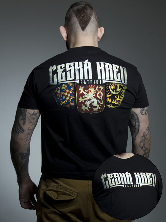 T-shirt manches courtes pour hommes à imprimé patriotique tchèque
