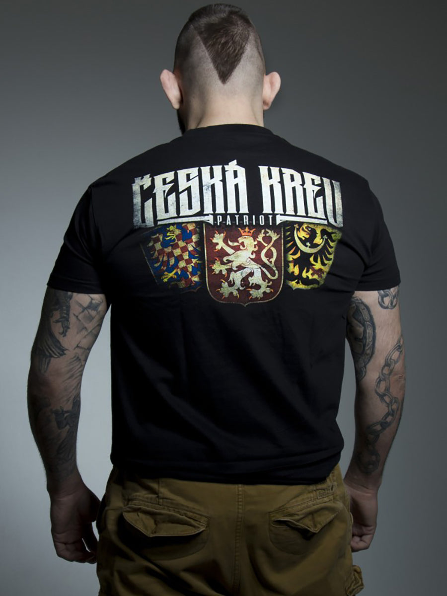 T-shirt manches courtes pour hommes à imprimé patriotique tchèque