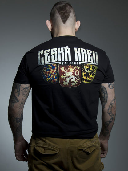 T-shirt manches courtes pour hommes à imprimé patriotique tchèque