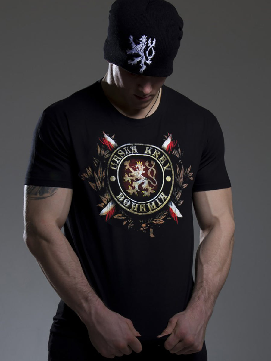 T-shirt manches courtes pour hommes à imprimé patriotique tchèque
