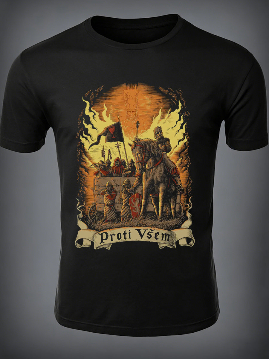 T-shirt manches courtes pour hommes à imprimé patriotique tchèque