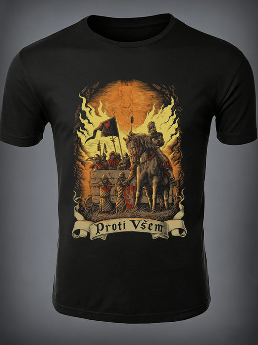 T-shirt manches courtes pour hommes à imprimé patriotique tchèque