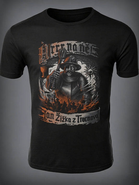 T-shirt manches courtes pour hommes à imprimé patriotique tchèque