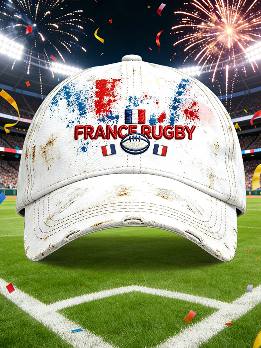 Chapeau décontracté rétro de rugby français imprimé en 3D