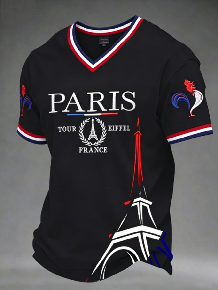 T-shirt à col en V pour hommes