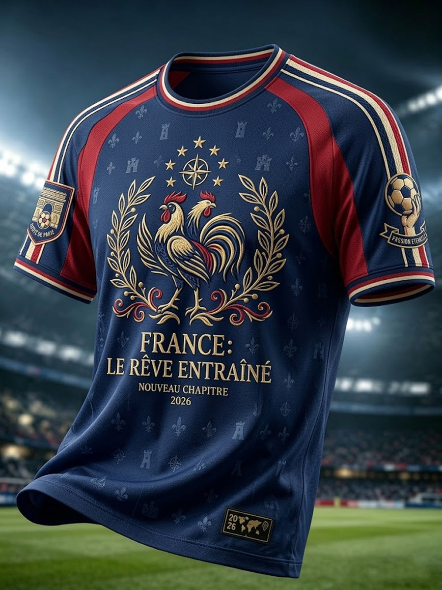 Rétro France 2026 T-shirt décontracté pour les fans de football