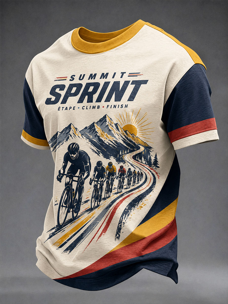 T-shirt à manches courtes pour la course cycliste masculine