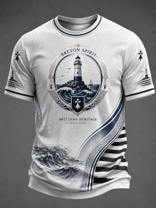 T-shirt pour hommes imprimé celtique de Bretagne, France