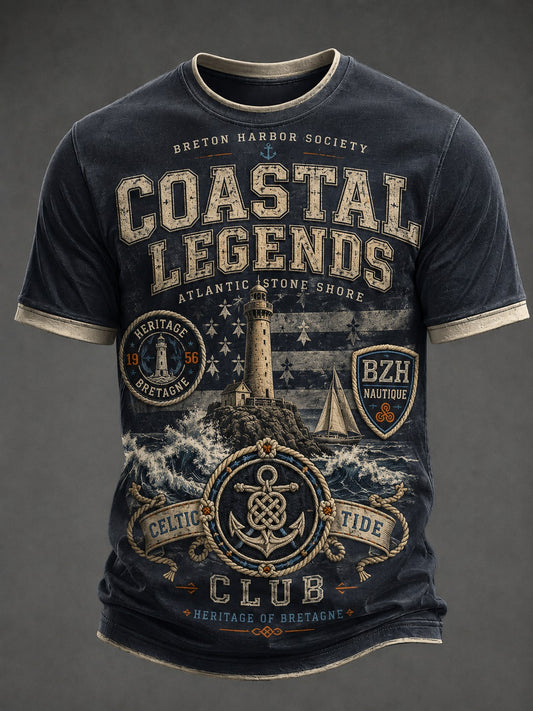 T-shirt pour hommes imprimé celtique de Bretagne, France