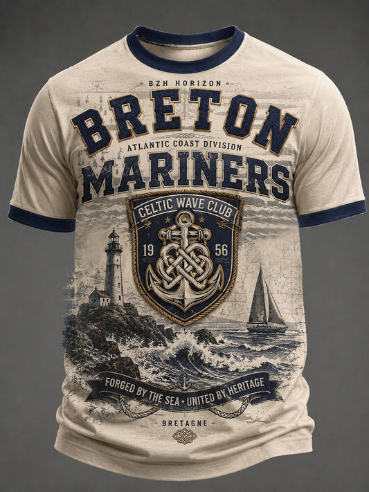 T-shirt pour hommes imprimé celtique de Bretagne, France