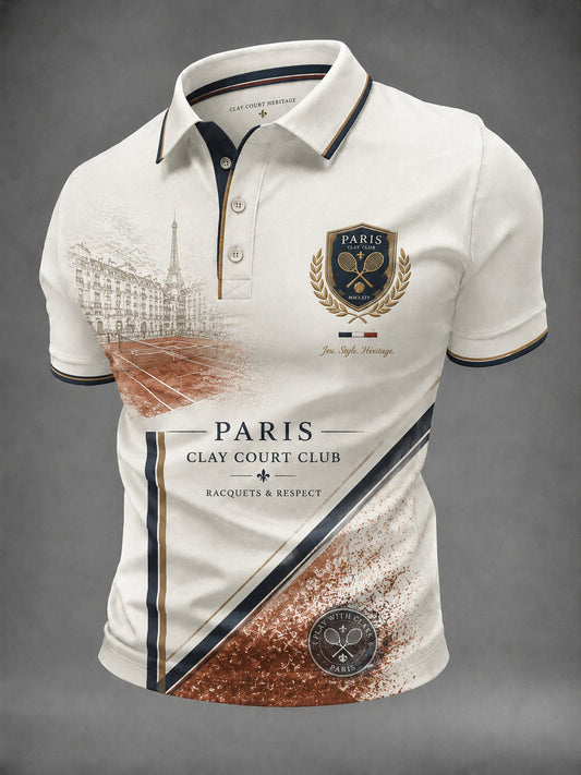 Chemise imprimée des Championnats internationaux de France de tennis masculins