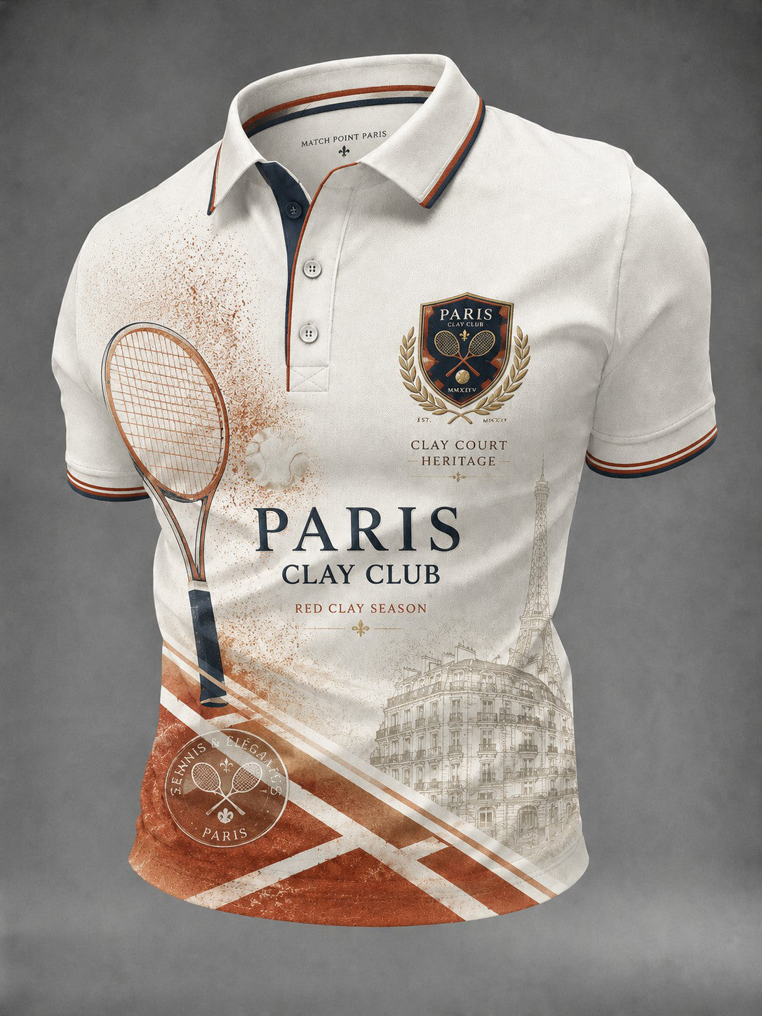 Chemise imprimée des Championnats internationaux de France de tennis masculins
