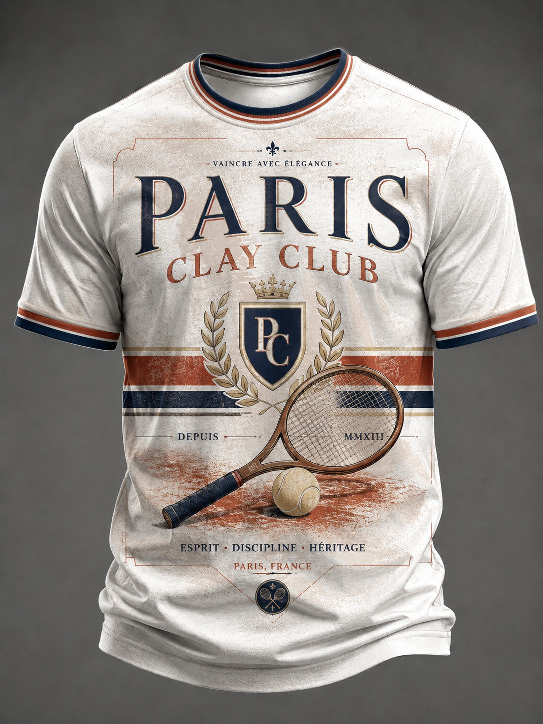T-shirt imprimé du Championnat international de France de tennis masculin