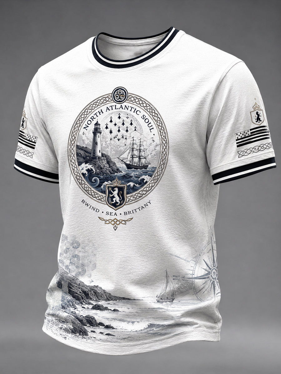 T-shirt pour hommes imprimé celtique de Bretagne, France