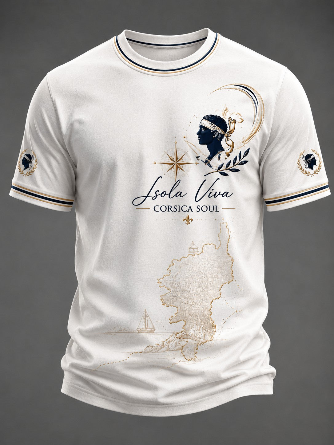 T-shirt pour homme imprimé du drapeau de la Corse
