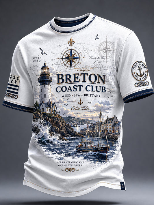 T-shirt pour hommes imprimé celtique de Bretagne, France