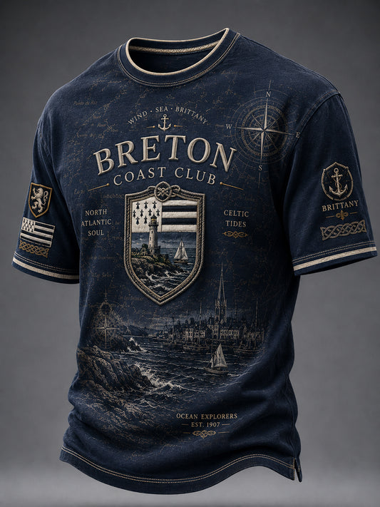 T-shirt pour hommes imprimé celtique de Bretagne, France