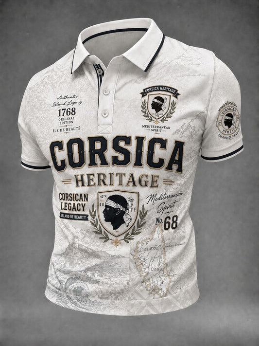 Chemise pour homme à imprimé drapeau de la Corse