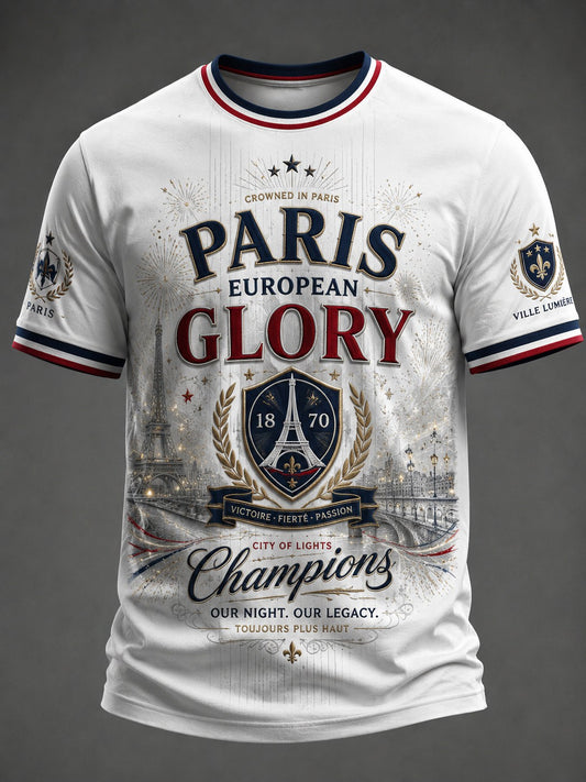 T-shirt imprimé pour hommes sur le championnat de football parisien