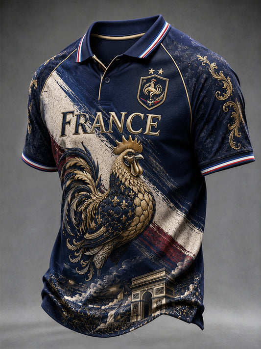 Polo homme imprimé France Football