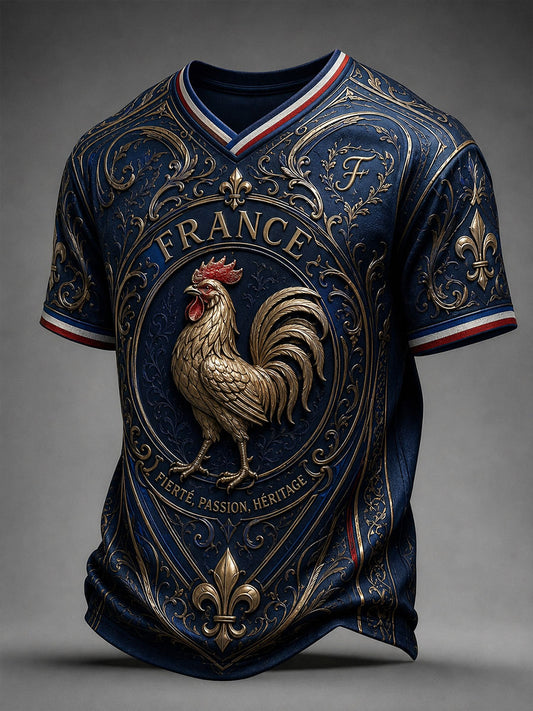 T-shirt col en V France Football pour homme