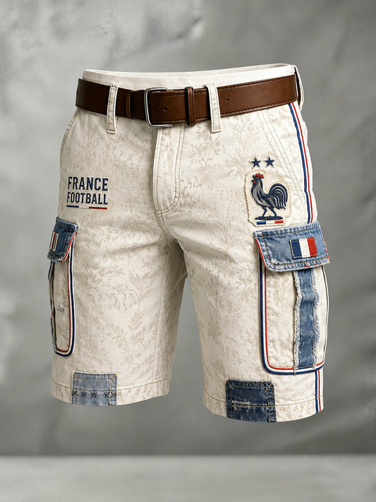 Short décontracté France Football Print pour homme