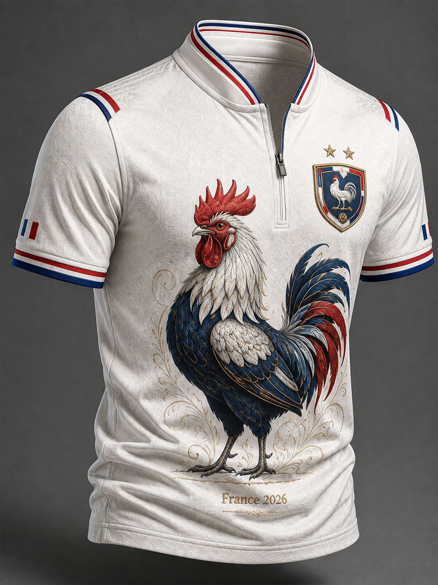 T-shirt manches courtes zippé France Football pour homme