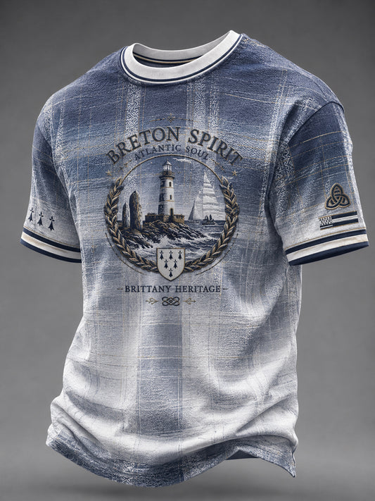 T-shirt pour hommes imprimé celtique de Bretagne, France