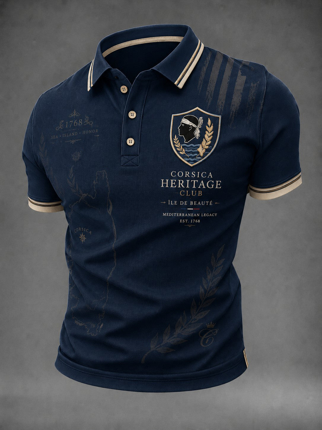 Chemise pour homme à imprimé drapeau de la Corse