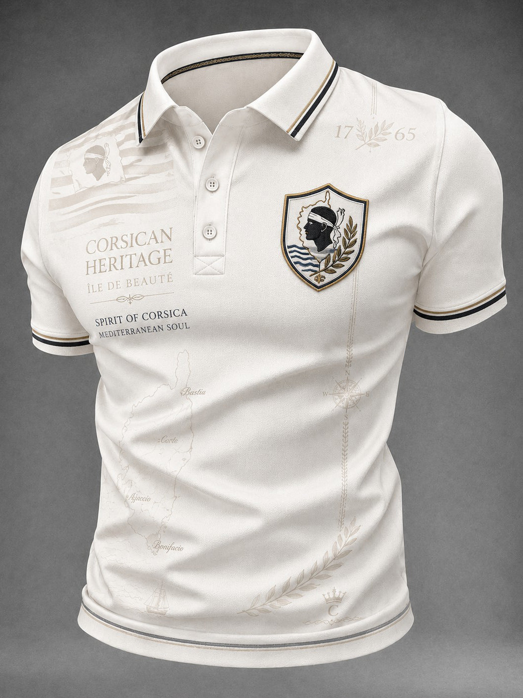 Chemise Homme Drapeau Français Corsica Imprimé