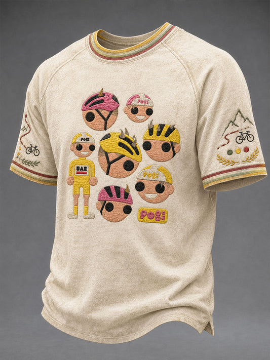 T-shirt de course de bicyclette des hommes