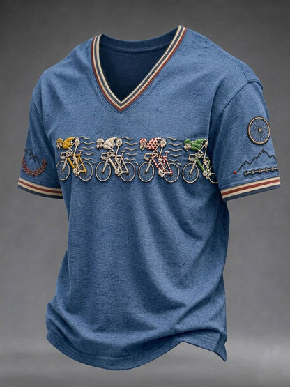 T-shirt à col en V Squelette Vélo Homme