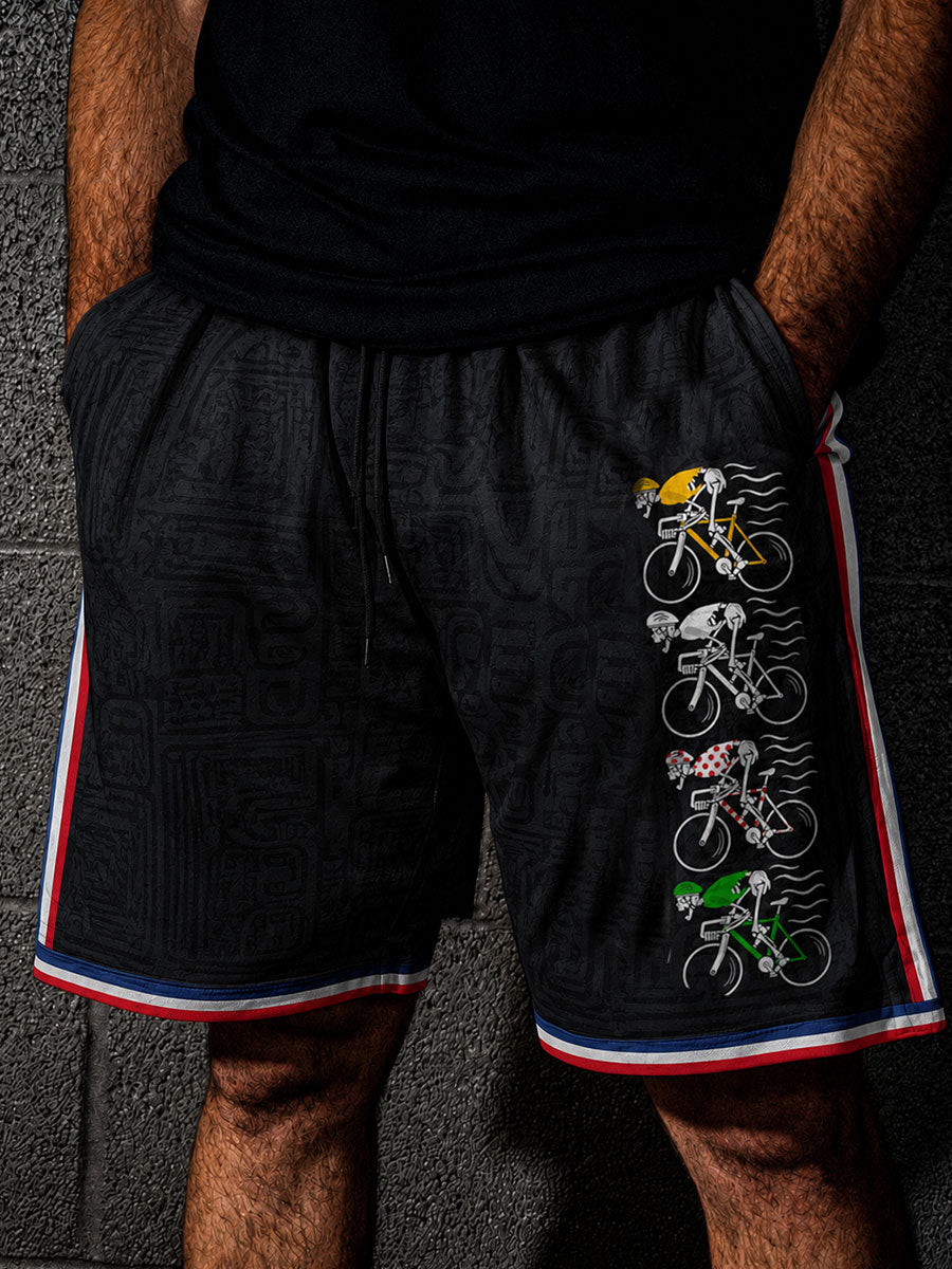 Short de vélo Skeleton pour homme avec cordon de serrage
