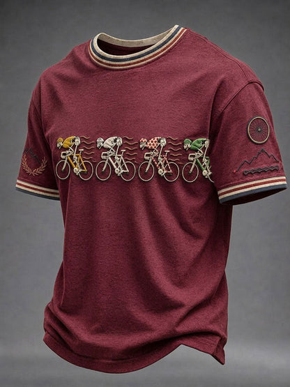T-shirt à manches courtes pour homme, style vélo de skeleton