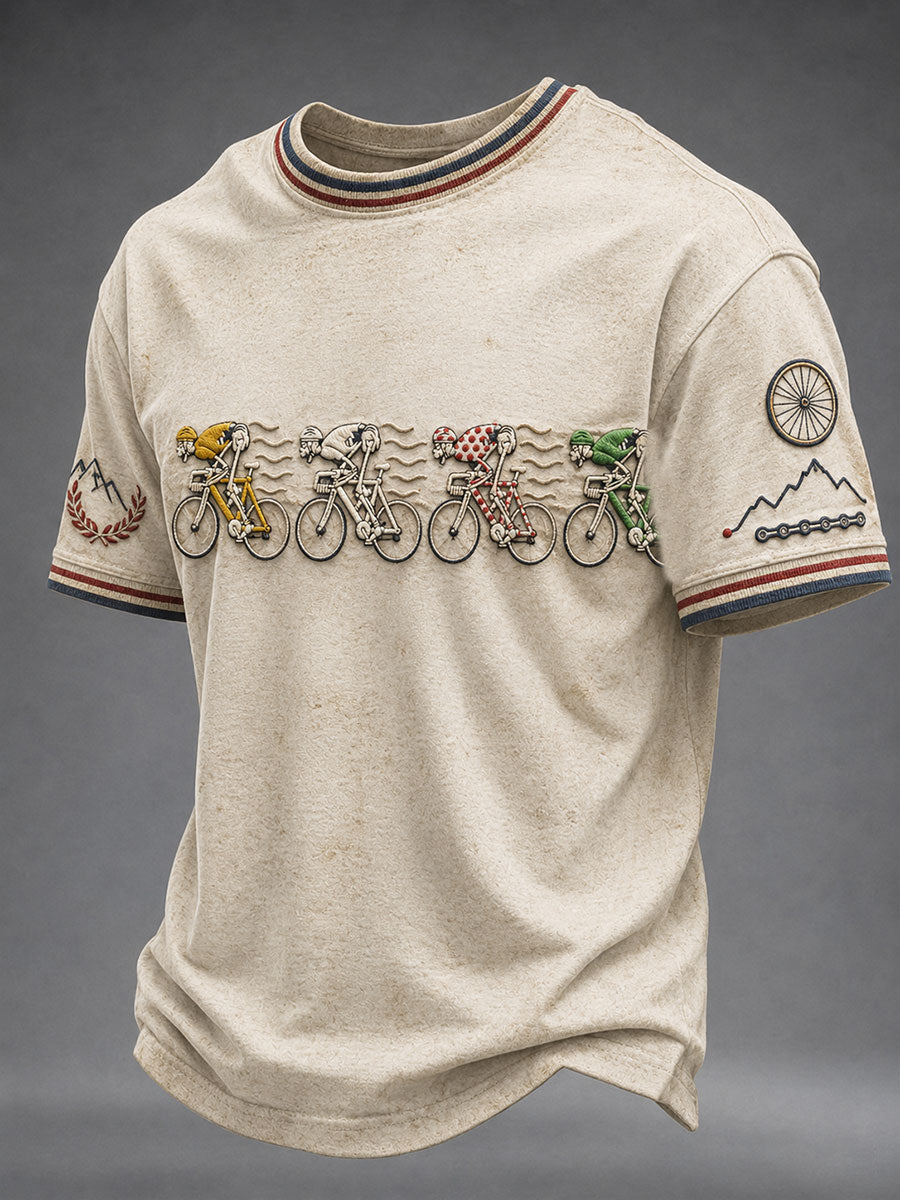 T-shirt à manches courtes pour homme, style vélo de skeleton