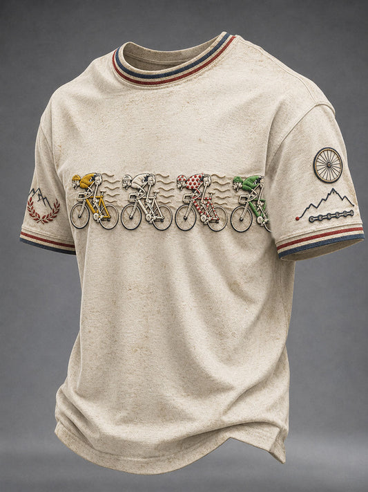 T-shirt à manches courtes pour homme, style vélo de skeleton