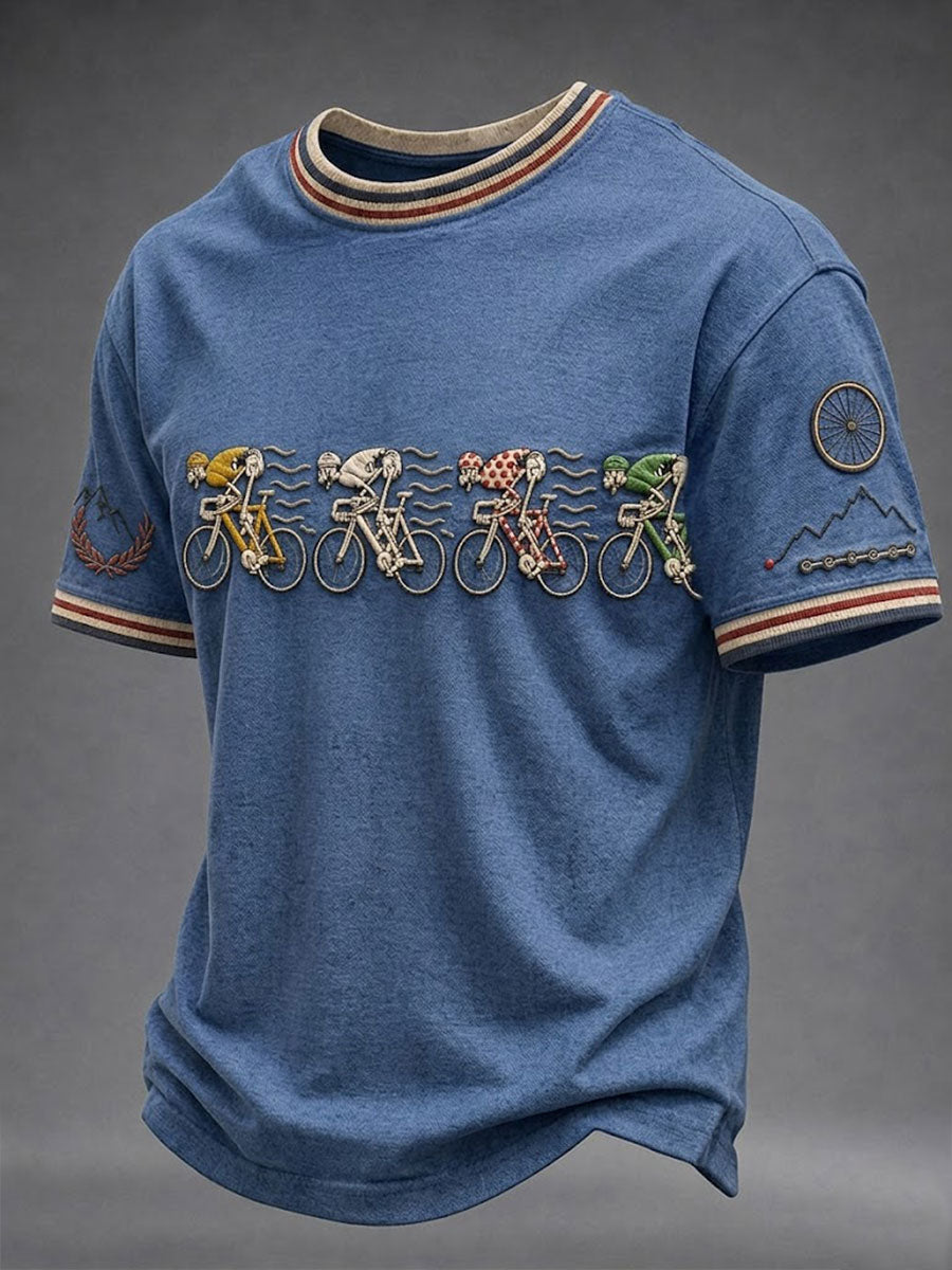 T-shirt à manches courtes pour homme, style vélo de skeleton