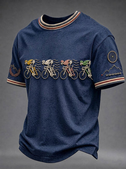 T-shirt à manches courtes pour homme, style vélo de skeleton