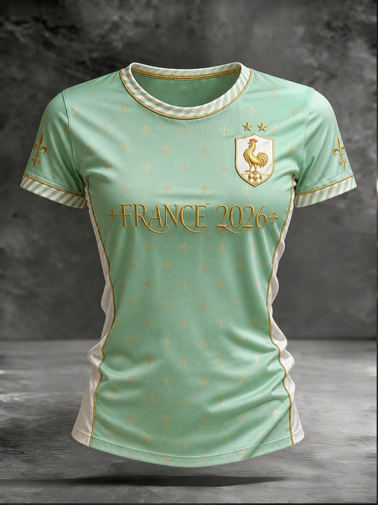 T-shirt à manches courtes de football français pour femmes