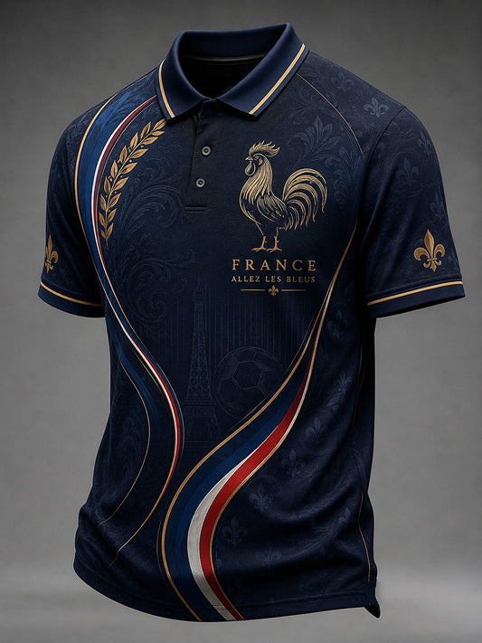 Chemise à imprimé pour fans de football français, modèle homme