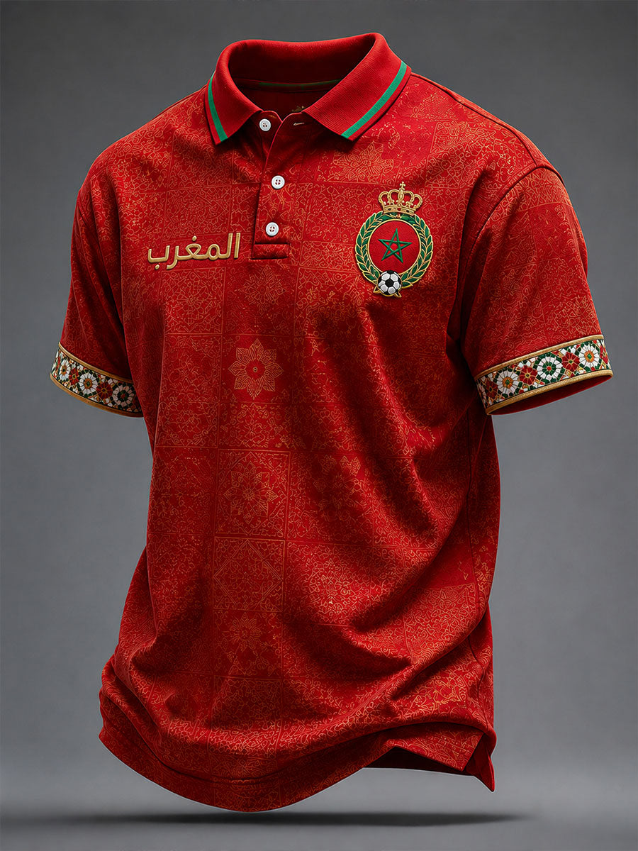 Polo unisexe de football Maroc 2026 pour hommes