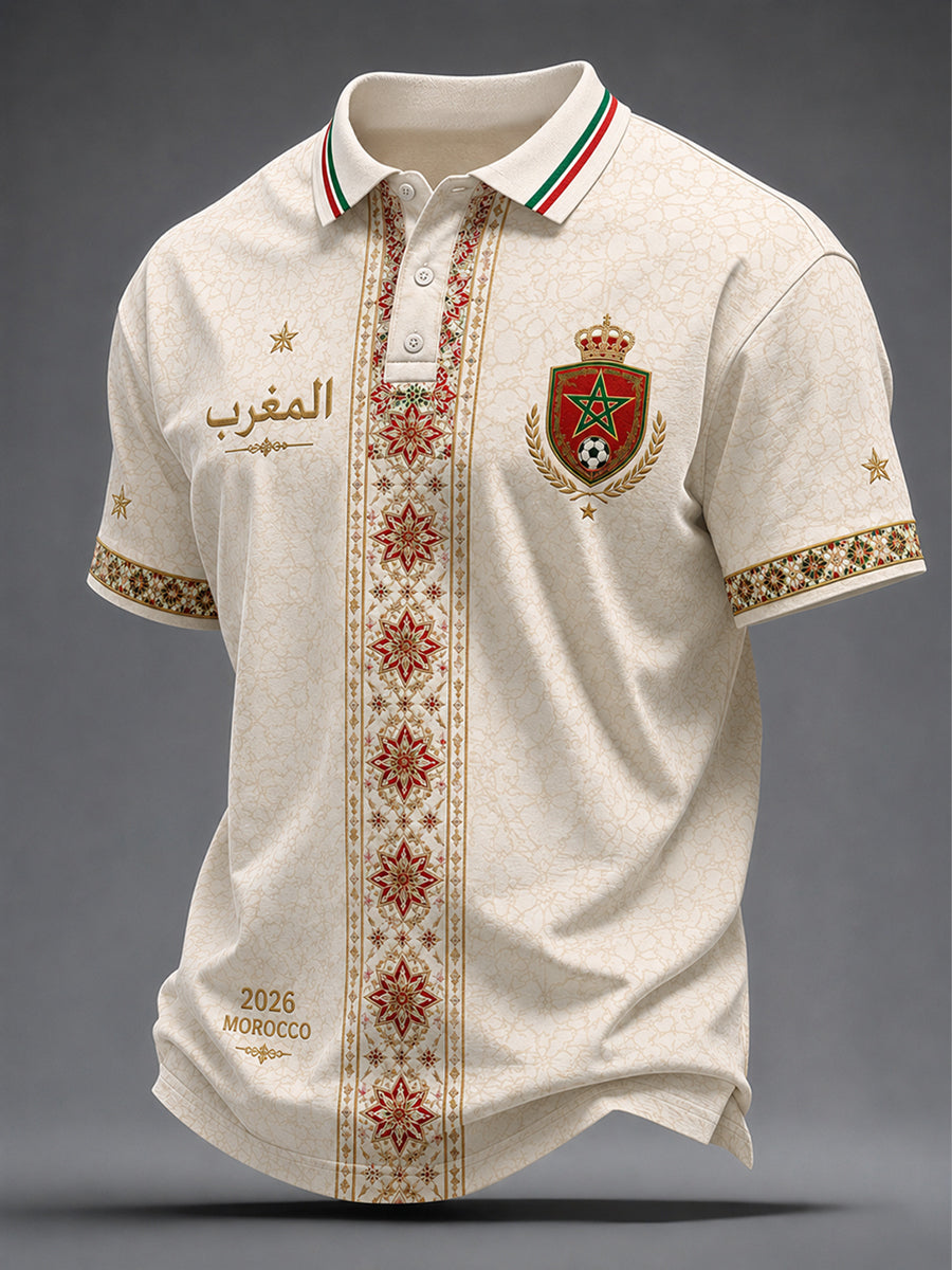 Polo unisexe de football Maroc 2026 pour hommes