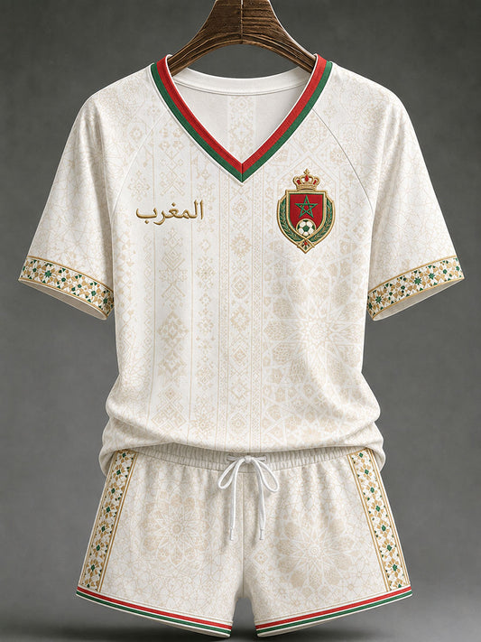 T-shirts à col en V de football pour femmes 2026 Maroc
