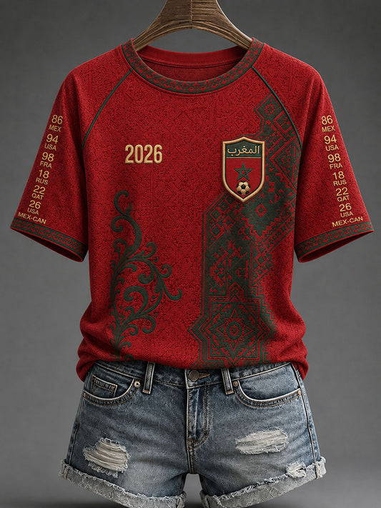 T-shirts de football 2026 du Maroc pour femmes