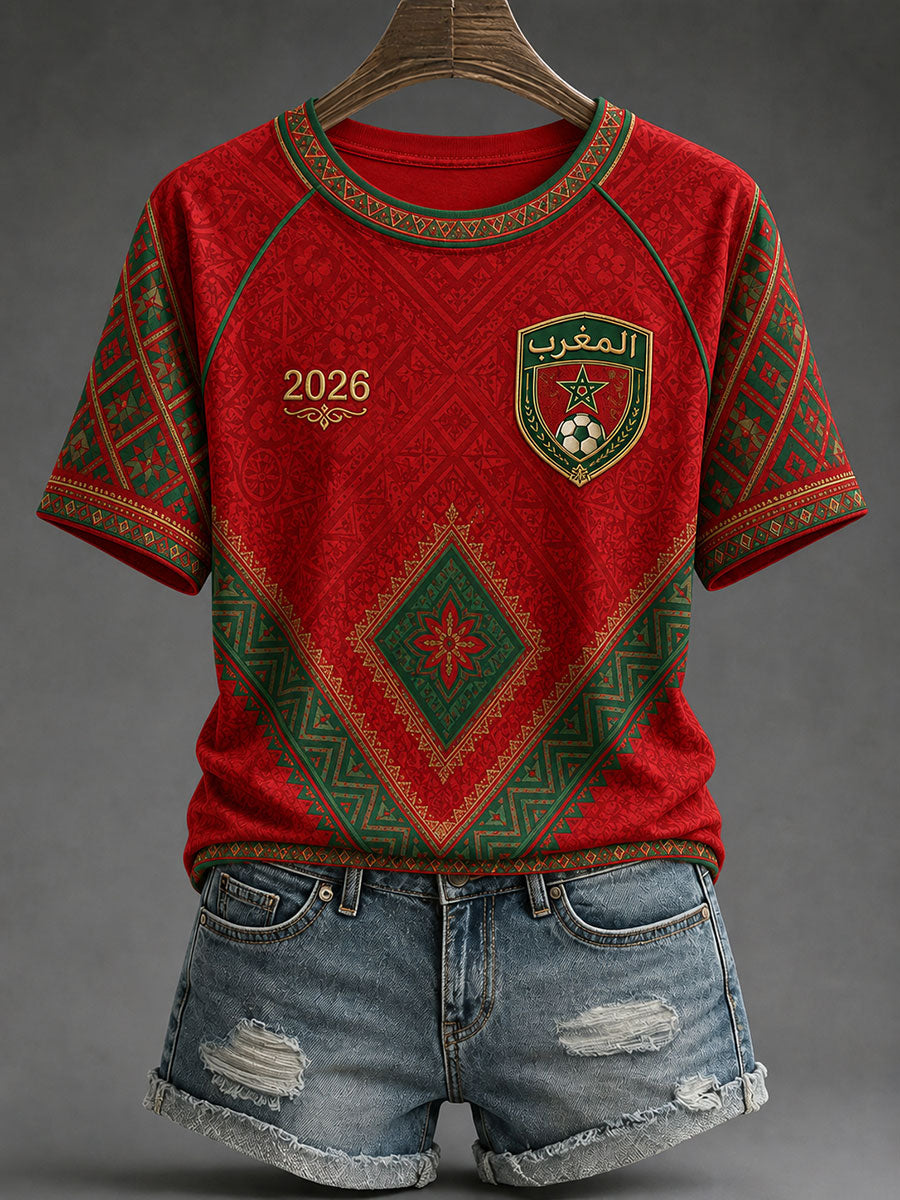 T-shirts de football 2026 du Maroc pour femmes