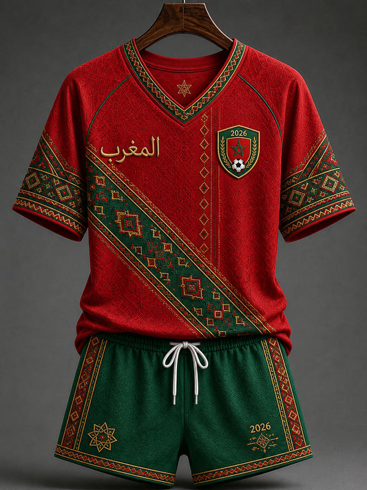 T-shirts à col en V de football pour femmes 2026 Maroc